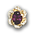 A1615 14K AMETHYST 12 DIAMOND SLIDE 